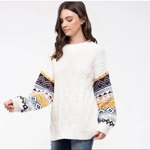 NWT Fair Isle M Sweater Multicolor Top Oversized Sweater